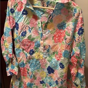 Talbots Colorful Floral Top